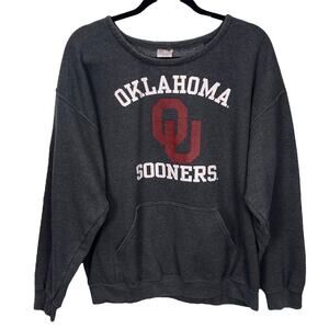 OU OKLAHOMA UNIVERSITY Women's SWEATSHIRT Gray Size LARGE